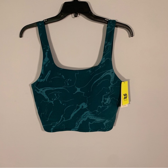 All in motion // target nwt Teal Marble Print Crop Top size medium ap2 - Picture 1 of 8